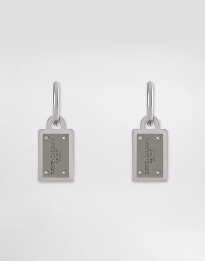 earrings with Dolce&Gabbana logo tag