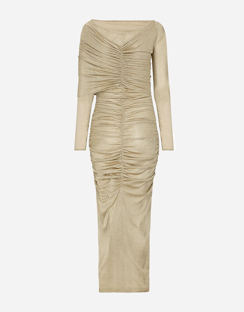 Lurex mesh calf-length dress