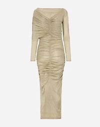 Lurex mesh calf-length dress