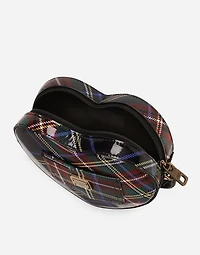 DG Girlie Heart bag in tartan-print polished calfskin
