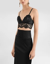 Satin and lace bralette top