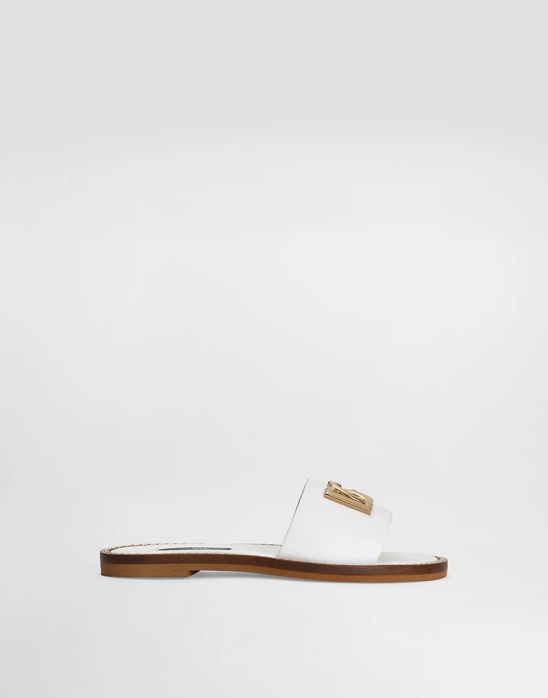 Calfskin sliders with DG logo