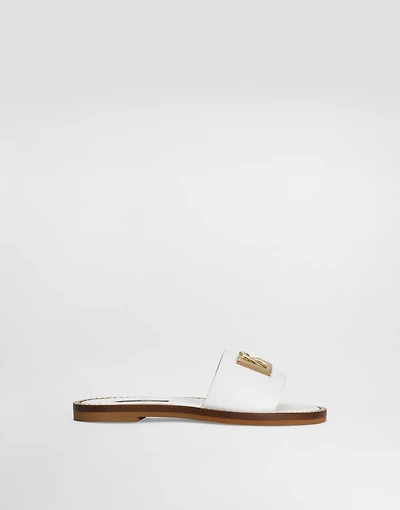 Calfskin sliders with DG logo