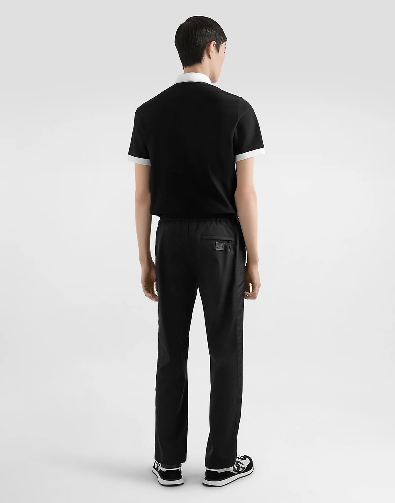 Structured wool canvas trousers