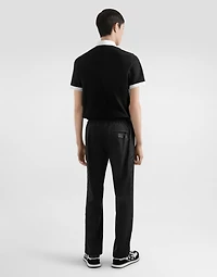 Structured wool canvas trousers