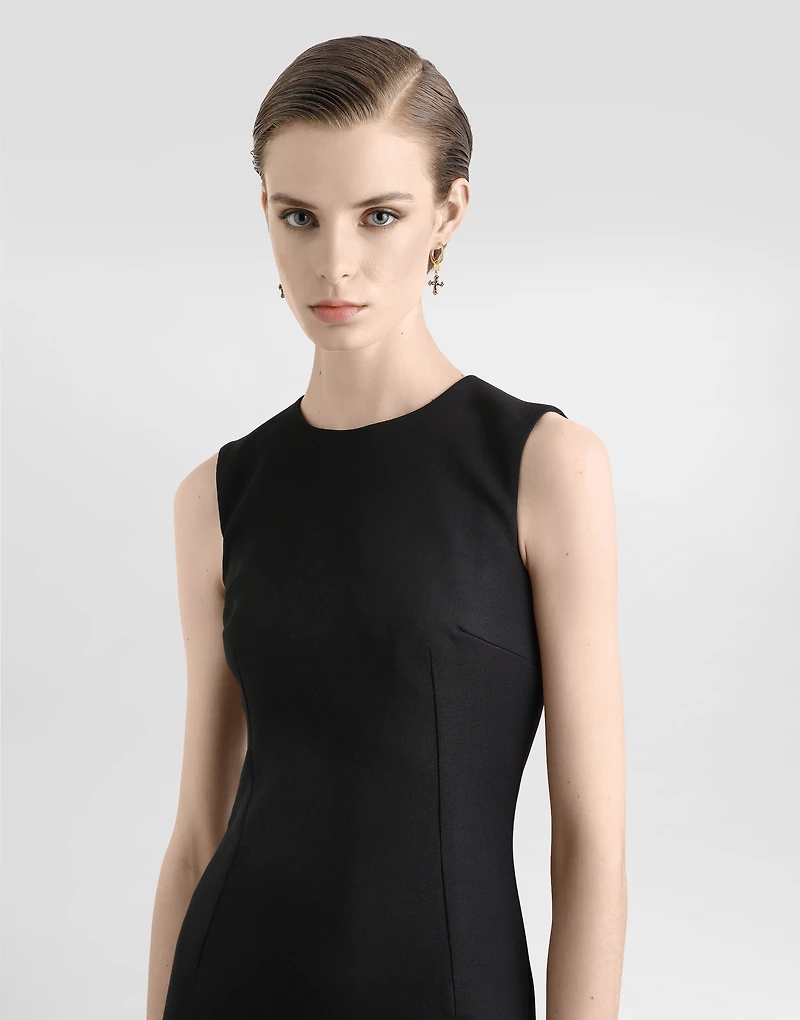 Wool calf-length sheath dress