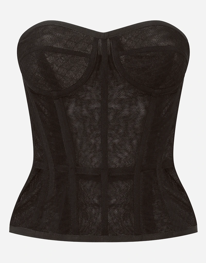 Cotton tulle bustier top