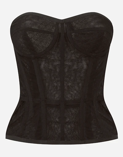Cotton tulle bustier top