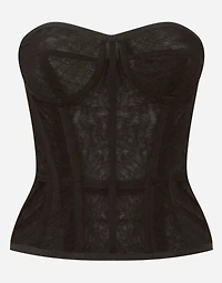 Cotton tulle bustier top