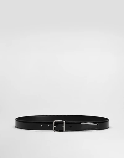 Patent calfskin belt