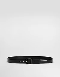 Patent calfskin belt