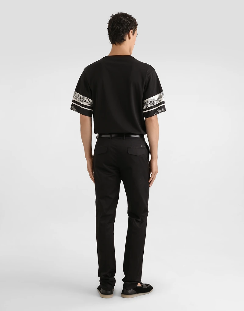 Cotton and silk t-shirt with print