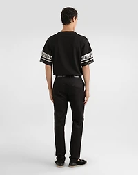 Cotton and silk t-shirt with print