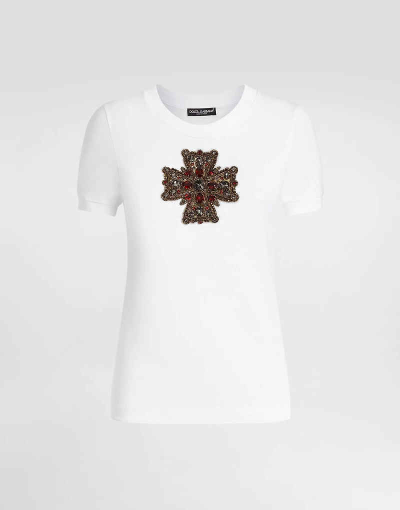 T-shirt with swarovski cross