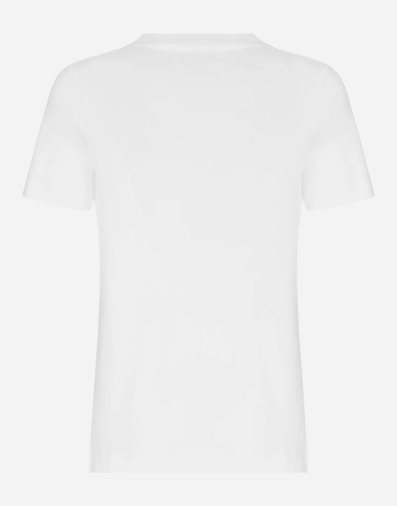 Jersey T-shirt with flocked Dolce&Gabbana detail
