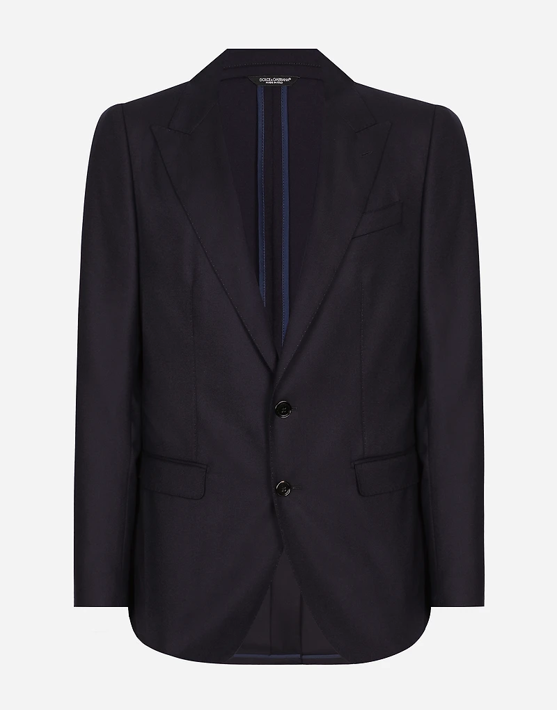 Single-breasted flannel Taormina-fit jacket