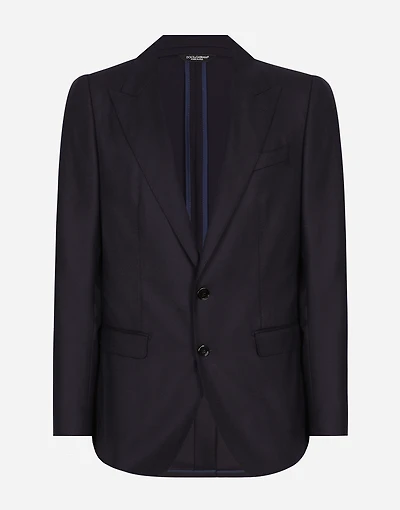 Single-breasted flannel Taormina-fit jacket