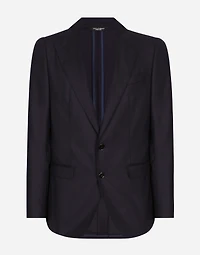 Single-breasted flannel Taormina-fit jacket