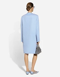 Single-breasted raschel tweed coat