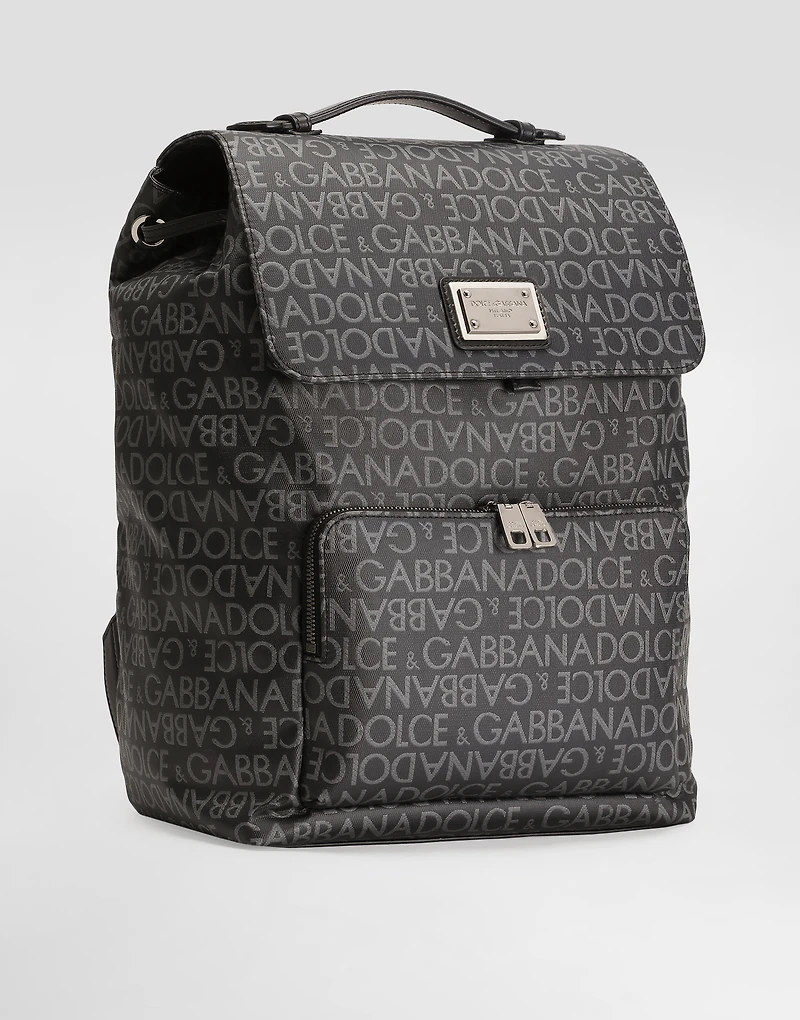 Coated jacquard backpack