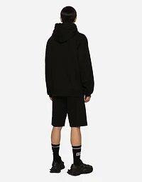 Cotton jersey hoodie with embroidery