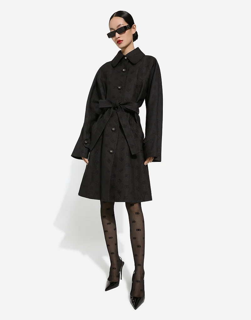 Quilted jacquard trench coat with DG logo