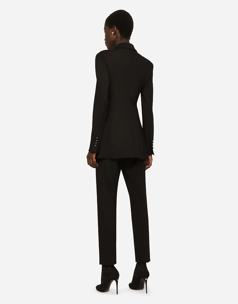 Double-breasted Milano rib jacket