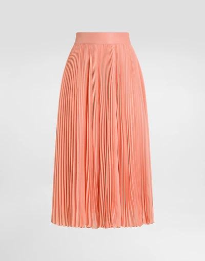 Long pleated chiffon skirt