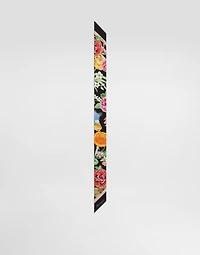 Floral-print twill headscarf (6x100)