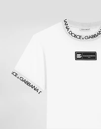 Jersey T-shirt with logo label