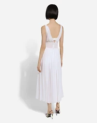 V-neck midi dress silk georgette