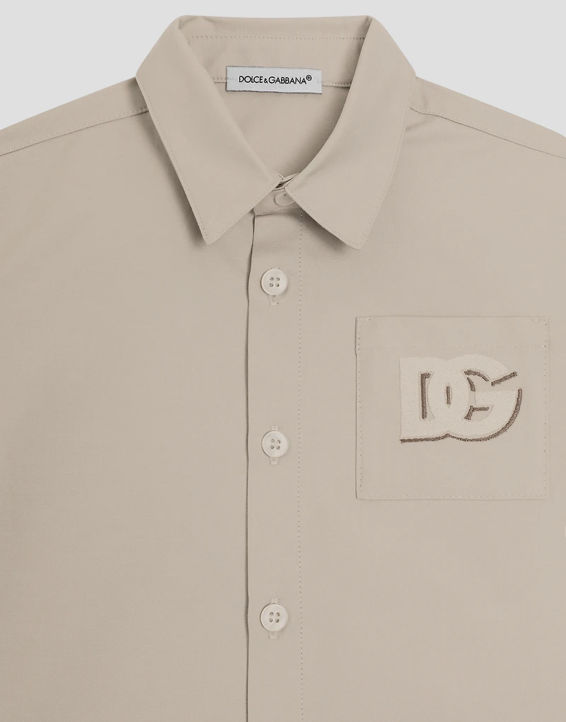 Gabardine shirt with DG logo