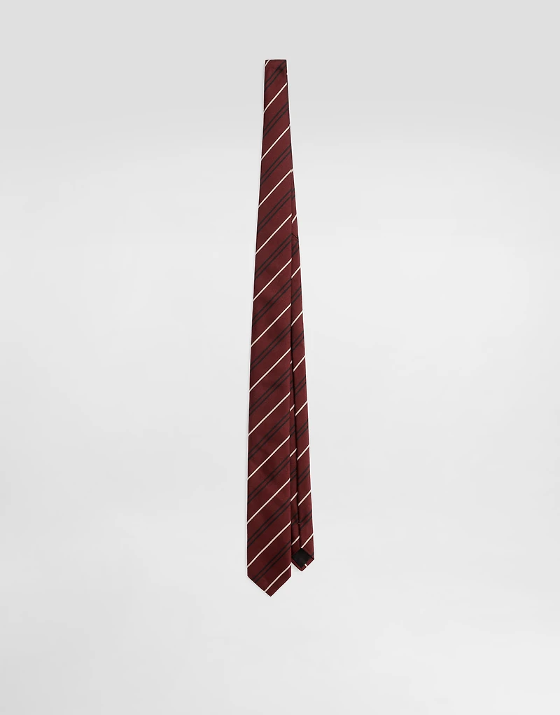 Striped jacquard tie