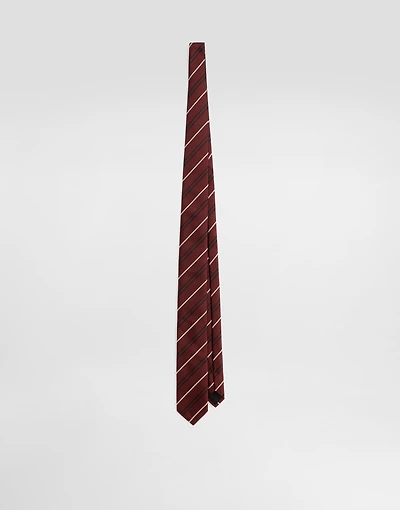 Striped jacquard tie