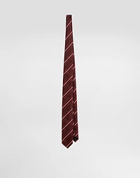 Striped jacquard tie