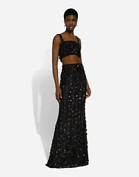 Bralette top with sequin embroidery
