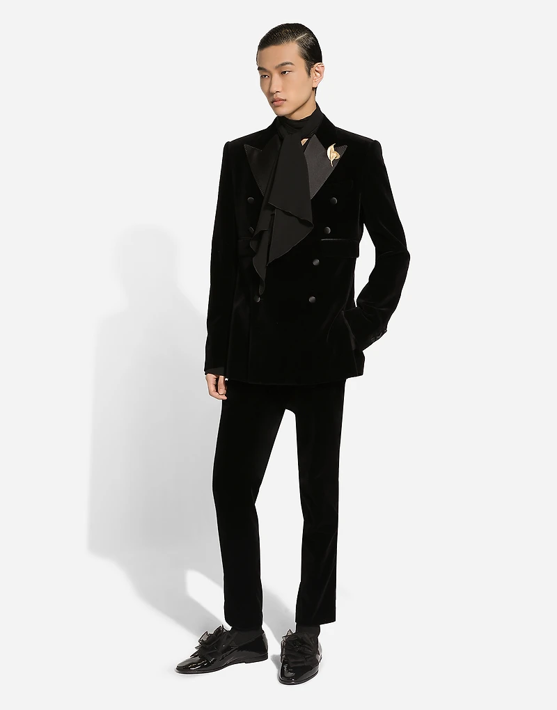 Classic velvet tuxedo pants