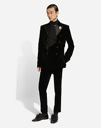 Classic velvet tuxedo pants