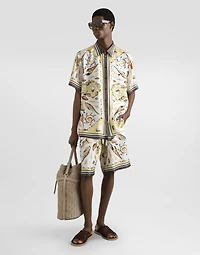 Printed hawaii silk twill shirt