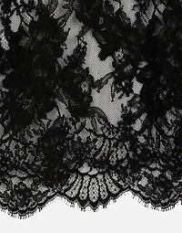 Chantilly lace round-neck T-shirt