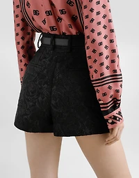 Quilted floral jacquard shorts with DG logo