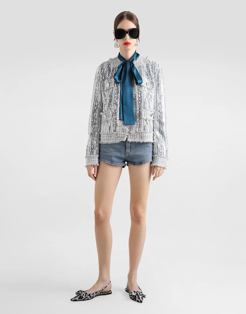 Tulle Gabbana jacket with sequin embroidery