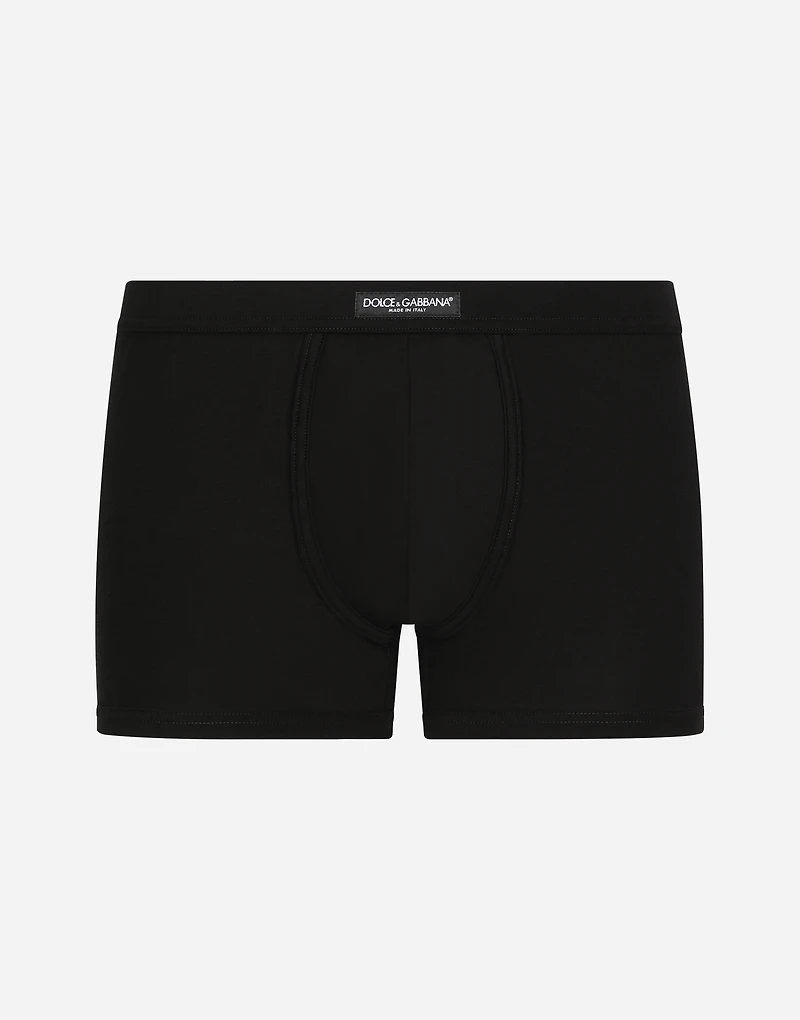 Two-way stretch jersey boxers with logo label
