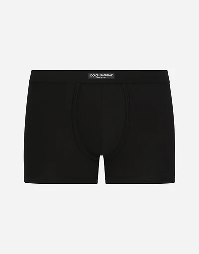 Two-way stretch jersey boxers with logo label