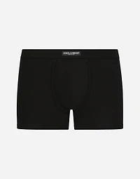Two-way stretch jersey boxers with logo label