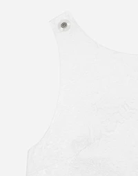 Short brocade dress with back neckline