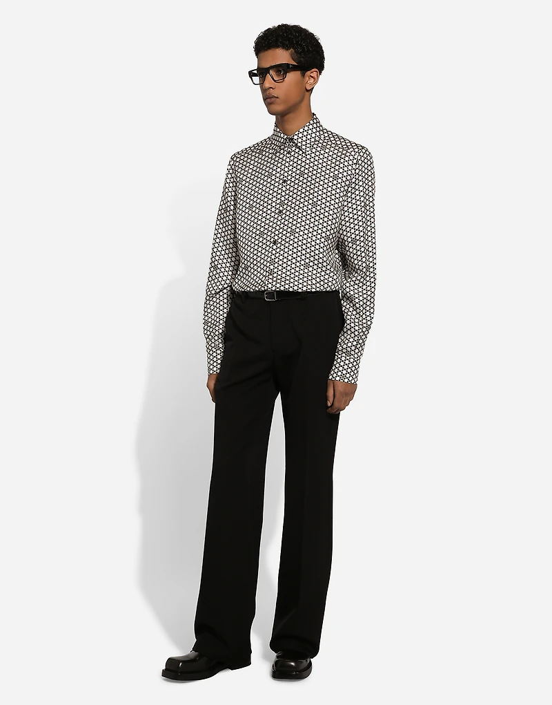 Silk Martini-fit shirt with DG print
