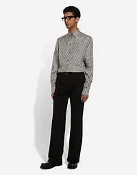 Silk Martini-fit shirt with DG print