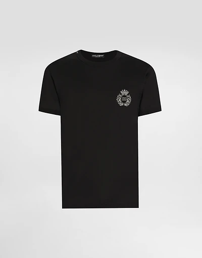 Cotton t-shirt with heraldic patch
