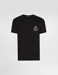Cotton t-shirt with heraldic patch